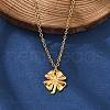 Clover 304 Stainless Steel Pendant Necklaces NJEW-M109-01G-1