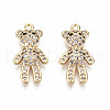 Brass Micro Pave Clear Cubic Zirconia Pendants KK-T056-80G-NF-1