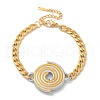 304 Stainless Steel Cuba Link Chains Bracelets for Women STAS-Z117-08GP-4