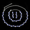 Flat Round Brass Rhinestone Chain Necklaces & Stud Earrings & Bracelets FS-WGE4E6D-05-1