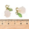 Natural Agate Rose Pendant Decorations G-U025-02G-3