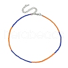 Faceted Rondelle Glass Beaded Necklace for Women NJEW-M208-02C-3