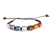 Adjustable Natural Mixed Stone Braided Bead Bracelet PW-WG79067-03-1