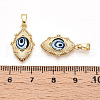 Brass Glass Pendants KK-T070-67A-3