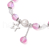 4Pcs 4 Colors Star 304 Stainless Steel Charm Bracelets BJEW-JB11879-4
