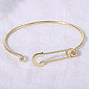 Paper Clip Shaped Brass Cuff Bangles for Women FS-WG1BAA8-01-2