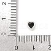 925 Sterling Silver Cubic Zirconia Heart Beads STER-F060-03S-04-3