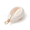 Copper Wire Wrapped Natural Cowrie Shell Pendants PALLOY-JF03554-03-4