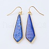 Natural Lapis Lazuli Dangle Earrings EJEW-P145-03B-1