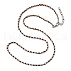 2MM Braided Round Polycotton Cord Necklace Making with Alloy Lobster Claws Clasps and Iron End Chains NJEW-Q031-01E-2