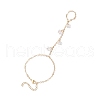 Electroplate Glass Butterfly Charms Finger Ring Bracelet for Women BJEW-JB11770-2