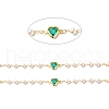 Brass Glass Heart Link Chains CHC-E024-07G-2