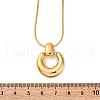 304 Stainless Steel Ring Pendant Snake Chain Necklaces NJEW-U026-06G-5
