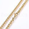 304 Stainless Steel Wheat Chain Necklaces NJEW-F227-05G-04-2