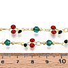 Brass Enamel Cherry Link Chains KK-T074-76G-3
