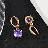 Brass Micro Pave Cubic Zirconia Leverback Earrings EJEW-K300-03G-2
