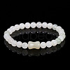 Natural Jade Round Beads Stretch Bracelets WG583E5-12-1