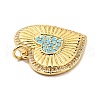 Brass Micro Pave Cubic Zirconia Pendants KK-E015-18G-4