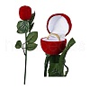 1Pc Flocking Plastic Rose Finger Ring Boxes VBOX-YW0001-03-1