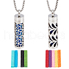 DELORIGIN 2Pcs 2 Styles Anti-Tarnish Stainless Steel Mini Hollow Column Perfume Bottle Necklaces NJEW-DR0001-02B-1