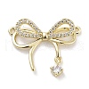 Brass Micro Pave Clear Cubic Zirconia Pendants ZIRC-L104-005G-1