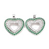 Brass Micro Pave Cubic Zirconia Pendants KK-B070-01P-2