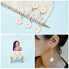 8Pcs 8 Style Flat Round with Flower Wood Charms Locking Stitch Marker HJEW-WH0042-32-4