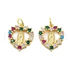 Brass Micro Pave Cubic Zirconia Pendants KK-C092-24L-G-1