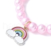 3Pcs 3 Colors ABS Plastic Imitation Pearl Beads Stretch Bracelets BJEW-JB11585-6