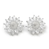 Rack Plating Brass Micro Pave Clear Cubic Zirconia Buttons KK-K293-16P-1