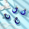 Handmade Evil Eye Lampwork Perfume Bottle Pendant Decorations HJEW-CJ00011-5