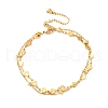 304 Stainless Steel Multi-strand Link Chain Anklets AJEW-P128-01G-2