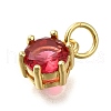 Brass Pave Cubic Zirconia Pendants KK-V002-23G-02-2