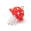 Seed Beads Beaded Charms PALLOY-MZ00339-4