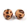 Painted Wood European Beads WOOD-F017-04F-2