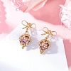 Brass Diamond Dangle Stud Earrings EJEW-MZ00465-03-1