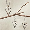 Heart Alloy Pendant Necklaces & Dangle Earrings Sets for Women FS-WGFD789-01-1