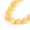 Round Natural Yellow Jade Beaded Necklaces NJEW-F327-02B-04-01-4