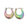 Ion Plating(IP) 304 Stainless Steel Chunky Oval Hoop Earrings for Women EJEW-P202-08MC-1