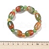 Natural Peacock Agate Bead Stretch Bracelets G-P570-01J-5