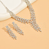 Snowflake Alloy Rhinestone Chain Necklaces & Stud Earrings Sets FS-WGB2E3F-01-2