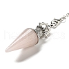 Natural Rose Quartz Pointed Dowsing Pendulums AJEW-P113-01P-03-3