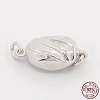 Anti-Tarnish Jewelry Necklace Clasps Rhodium Plated 925 Sterling Silver Box Clasps STER-M019-03S-4