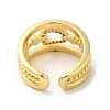 Rack Plating Real 18K Gold Plated Brass Hollow Teardrop Open Cuff Rings RJEW-B048-02G-3