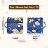   10Pcs 10 Colors Retro Square Cloth Zipper Pouches ABAG-PH0001-31-2