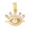 Brass Micro Pave Cubic Zirconia Pendants KK-U056-02G-1