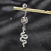 Alloy Rhinestone Snake Curved Barbell Belly Rings AJEW-R007-03P-05-1