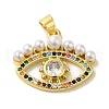 Brass Micro Pave Cubic Zirconia Pendants KK-Z042-29G-04-1