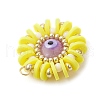 Handmade Polymer Clay and Evil Eye Lampwork and Glass Round Pendants PALLOY-MZ00638-03-4