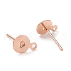 Brass Stud Earring Findings KK-K225-02C-RG-2